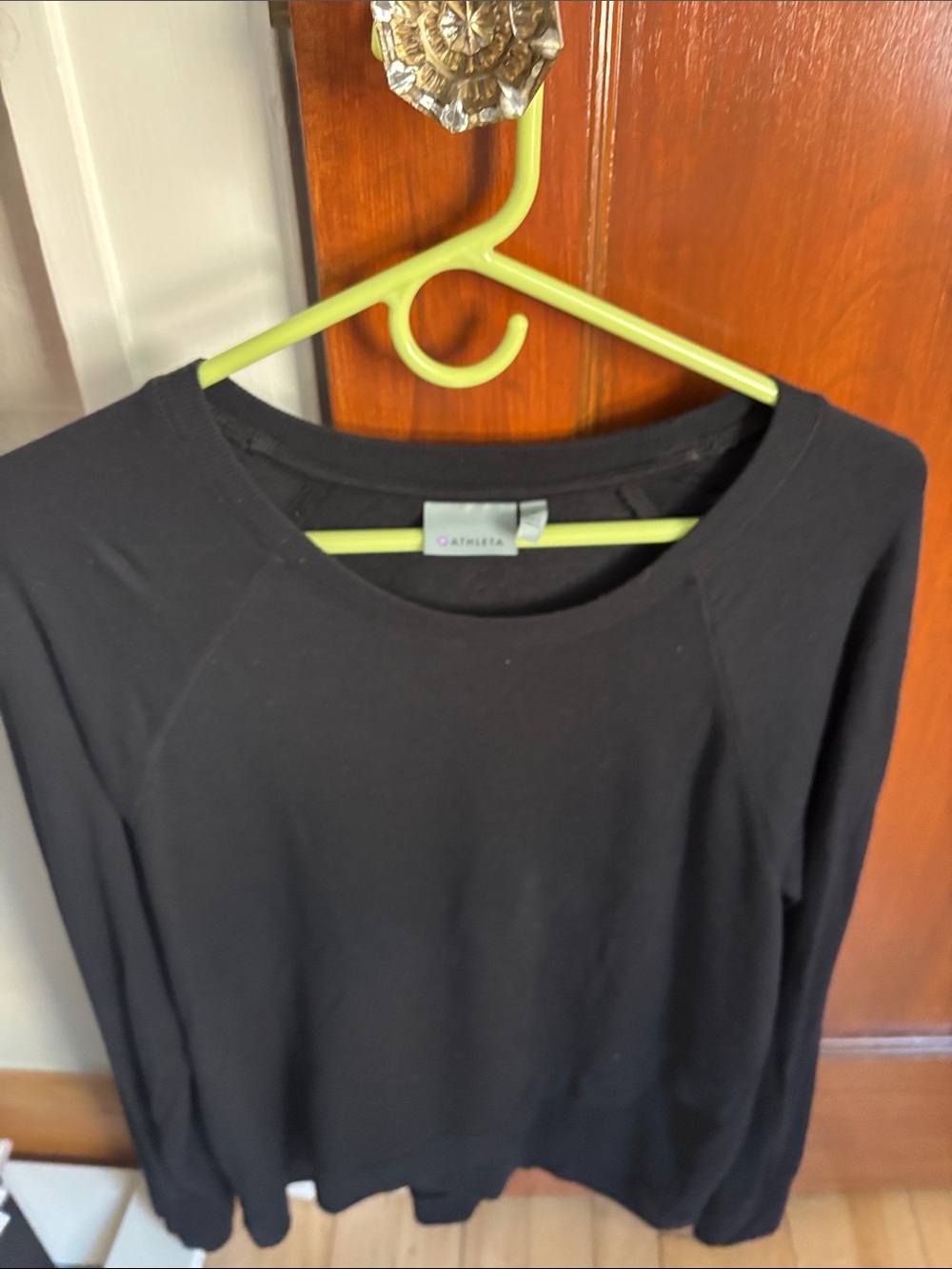 Athleta Black Crewneck Pullover Sweatshirt
